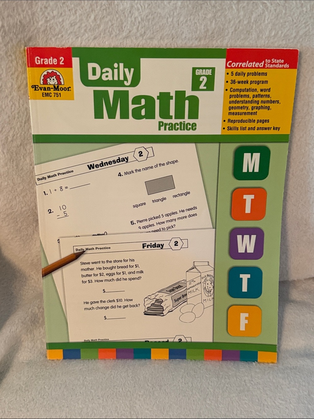 ‼️3/$10‼️ NWT Evan-Moor Daily Math Practice Grade 2, Unused